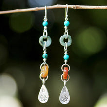 Load image into Gallery viewer, Beaded Dangle Earrings with Jade and Hill Tribe Silver - Hill Tribe Adventure | NOVICA

