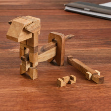 Load image into Gallery viewer, Handcrafted Wood Dog-Shaped Puzzle from Thailand - Excited Puppy | NOVICA
