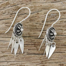 Load image into Gallery viewer, Circular Sterling Silver Chandelier Earrings from Thailand - La Na Wheels | NOVICA

