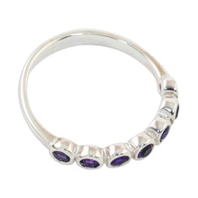 Load image into Gallery viewer, Modern Sterling Silver and Amethyst Anniversary Ring - Garland of Joy | NOVICA
