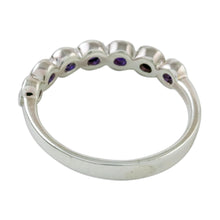 Load image into Gallery viewer, Modern Sterling Silver and Amethyst Anniversary Ring - Garland of Joy | NOVICA
