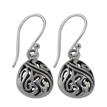 Load image into Gallery viewer, Elegant Sterling Silver Dangle Earrings from Thailand - Swirling Eggs | NOVICA
