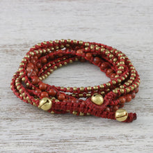 Load image into Gallery viewer, Jasper Beaded Wrap Bracelet from Thailand - Boho Dream | NOVICA
