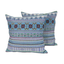 Load image into Gallery viewer, Hmong Cotton Blend Cushion Covers from Thailand - Hmong Nature | NOVICA
