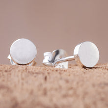 Load image into Gallery viewer, Round Sterling Silver Stud Earrings from Thailand - Round Simplicity | NOVICA
