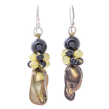 Load image into Gallery viewer, Cultured Pearl and Serpentine Beaded Dangle Earrings - Enchanted Beauty | NOVICA
