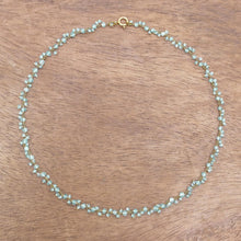 Load image into Gallery viewer, Gold-Plated Apatite Charm Necklace from Thailand - Arctic Dream | NOVICA
