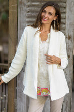 Load image into Gallery viewer, Knit Cotton Cardigan in Ivory from Thailand - Zigzag Knit in Ivory | NOVICA

