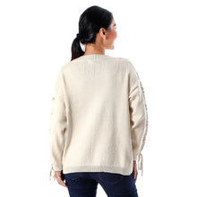 Load image into Gallery viewer, Knit Cotton Pullover in Antique White from Thailand - Cool Cross in Antique White | NOVICA

