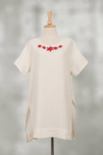 Load image into Gallery viewer, Floral Cotton Tunic in Alabaster from Thailand - Posy Bliss in Alabaster | NOVICA
