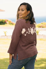 Load image into Gallery viewer, Floral Embroidered Cotton Blouse in Chestnut from Thailand - Lovely Bloom in Chestnut | NOVICA
