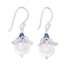 Load image into Gallery viewer, Cultured Pearl and Sterling Silver Dangle Earrings - Angels of Joy | NOVICA

