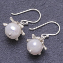 Load image into Gallery viewer, Cultured Pearl and Sterling Silver Dangle Earrings - Angels of Joy | NOVICA
