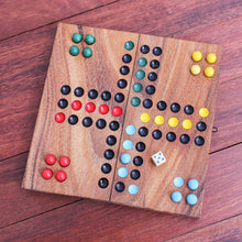 Load image into Gallery viewer, Handcrafted Folding Wood Ludo Game - Ludo | NOVICA
