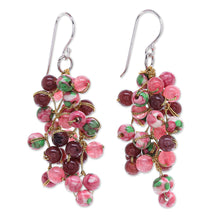 Load image into Gallery viewer, Hand Crafted Quartz and Agate Dangle Earrings - Dionysus in Pink | NOVICA
