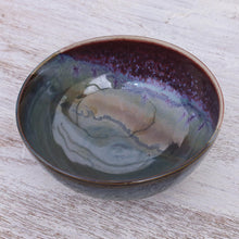 Load image into Gallery viewer, Thai Blue and Red Ceramic Cereal Bowl - Happy Harvest | NOVICA
