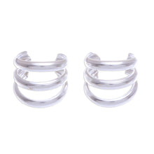 Load image into Gallery viewer, Polished Sterling Silver Ear Cuffs - Medium Wave | NOVICA
