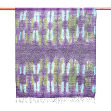 Load image into Gallery viewer, Handmade Batik Silk Scarf from Thailand - Vivid Night | NOVICA

