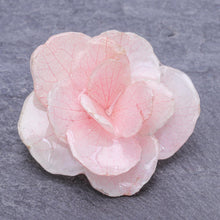 Load image into Gallery viewer, Thai Resin Coated Natural Pink Hydrangea Bloom Brooch Pin - Pale Pink Hydrangea | NOVICA
