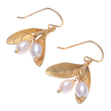 Load image into Gallery viewer, Gold-Plated Cultured Pearl Dangle Earrings - Bearing Fruit | NOVICA
