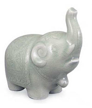 Load image into Gallery viewer, Celadon Ceramic Statuette - Parading Elephant | NOVICA
